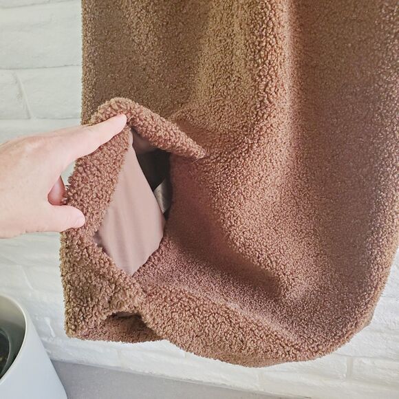 4th & Reckless TAMIL COAST OVERSIZED COAT Womens Faux Shearling Trench SZ XL - Picture 7 of 8